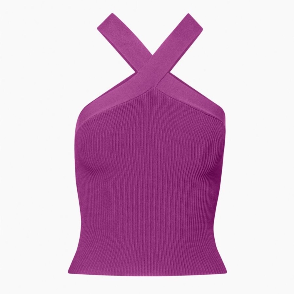 BABATON sculpt knit Criss Cross tank top